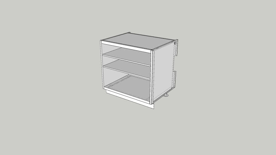 Hr Outdoor Kitchen Pure 36 Open Shelves Cabinet Open Facade 3d Warehouse