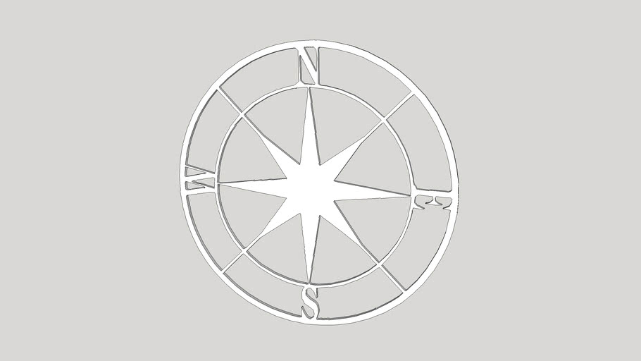36' Metal Wall Compass 3D Warehouse