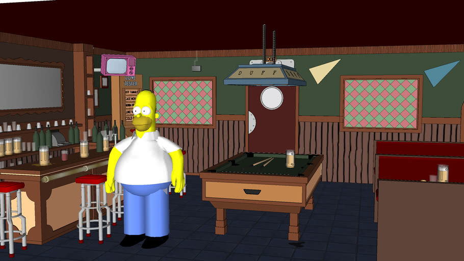 Homer Simpson, in MOE's Bar | 3D Warehouse