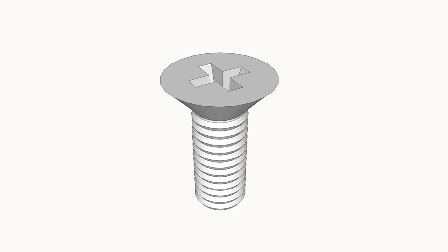 screw, machine, flat head, 1032 x 0.5, McMasterCarr 91771A829 3D
