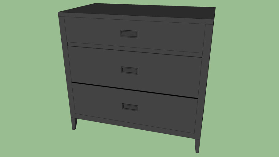 Crate Barrel Arch Charcoal 3 Drawer Dresser 3d Warehouse