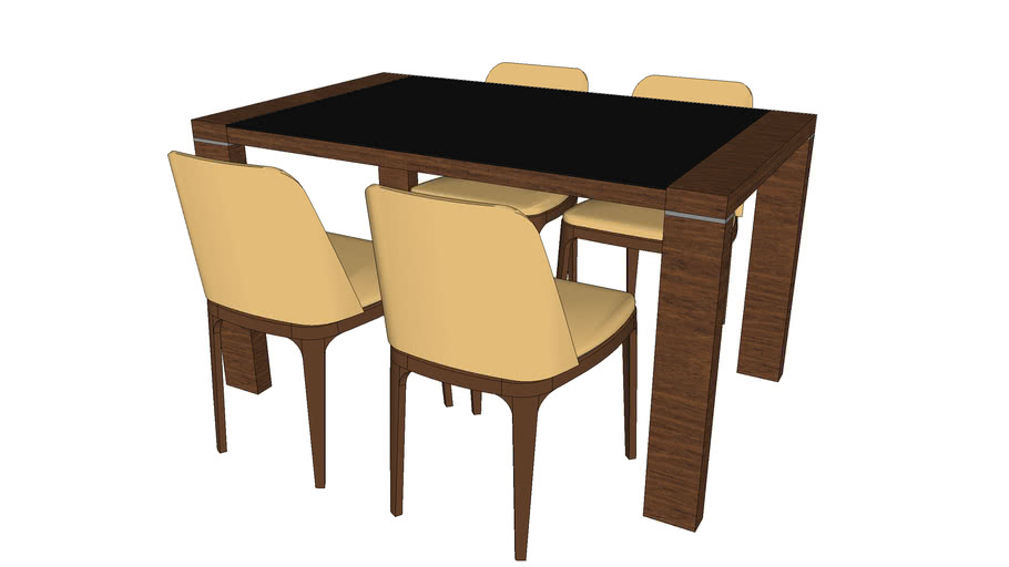 4 Seater Dining Set 3d Warehouse, 4 Seat Dining Room Table And Chairs