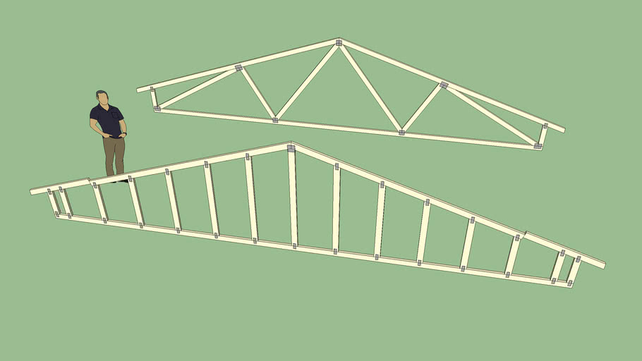 Fink Truss with Raised Heel and Plates