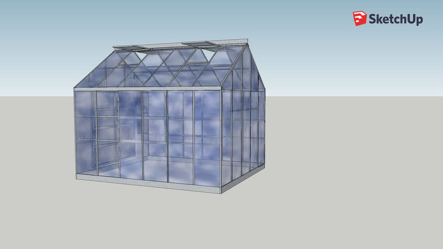 HARBOR FREIGHT TOOLS 10 ft. x 12 ft. Greenhouse with 4 Vents 3D Warehouse