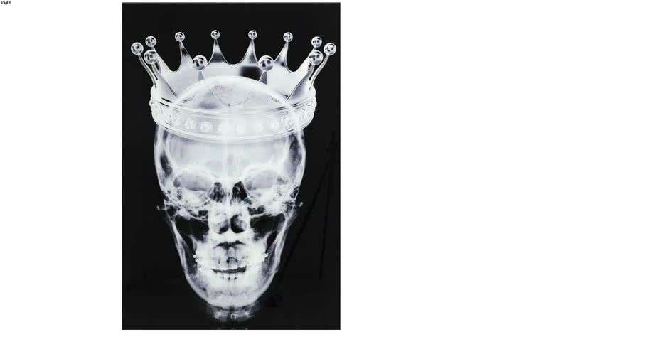 51207 Picture Glass Crown Skull 120x80cm