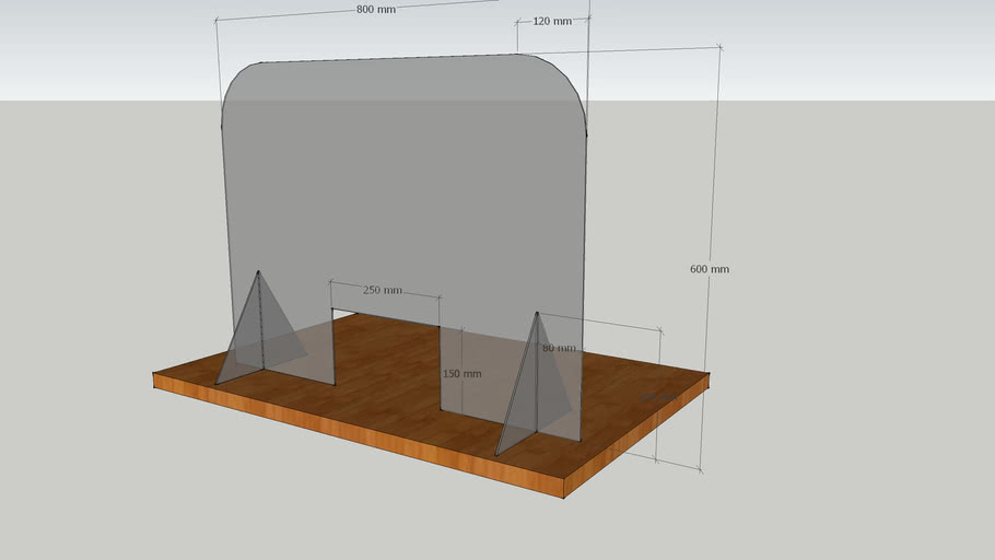ACRYLIC L / GLASS STANDEE 3D Warehouse