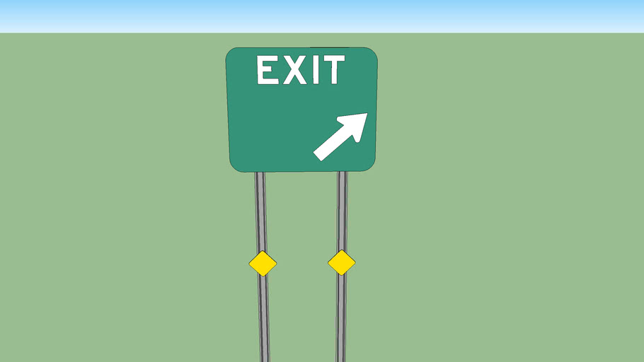 Exit Gore Sign TwoDigit NumberReady 3D Warehouse