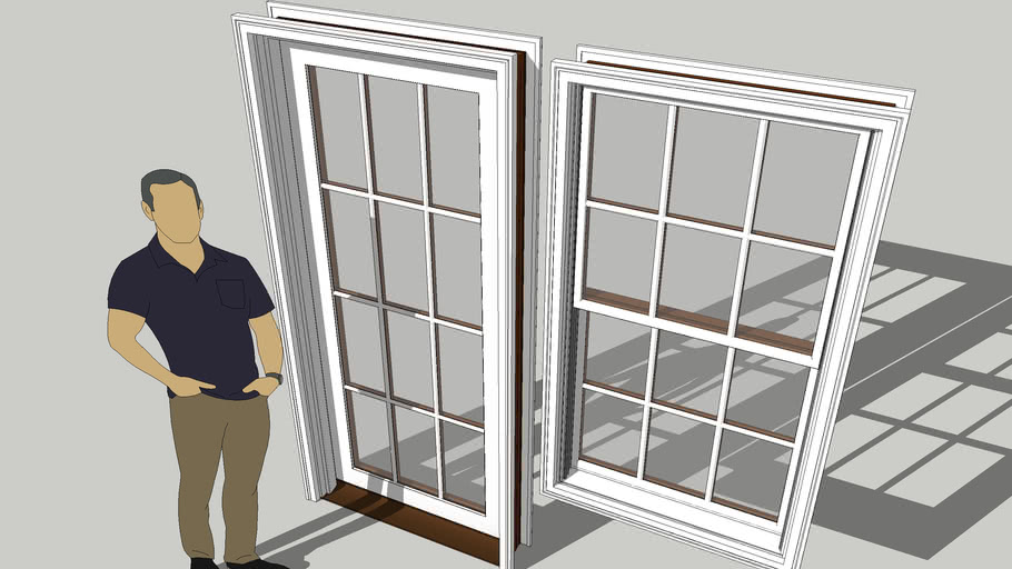 Jimbo's Sunroom Door & Window Pac with Brick Molding & Casing Trim 3D