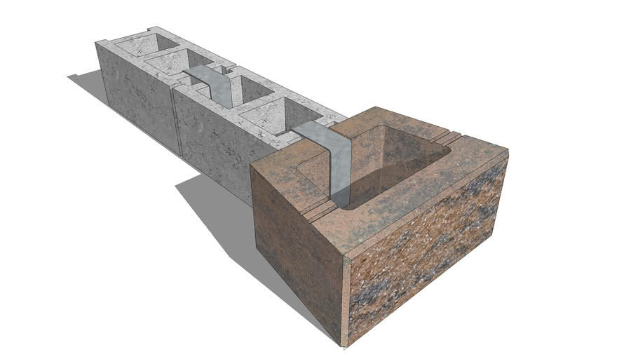 GeoStone Retaining Wall block with cmu stretcher 3D Warehouse