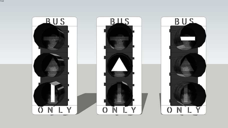 WhiteBackplated Bus Transit signals (California) 3D Warehouse