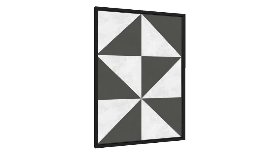 Quadro Geométrico preto e branco III - Galeria9, por Arte Decor