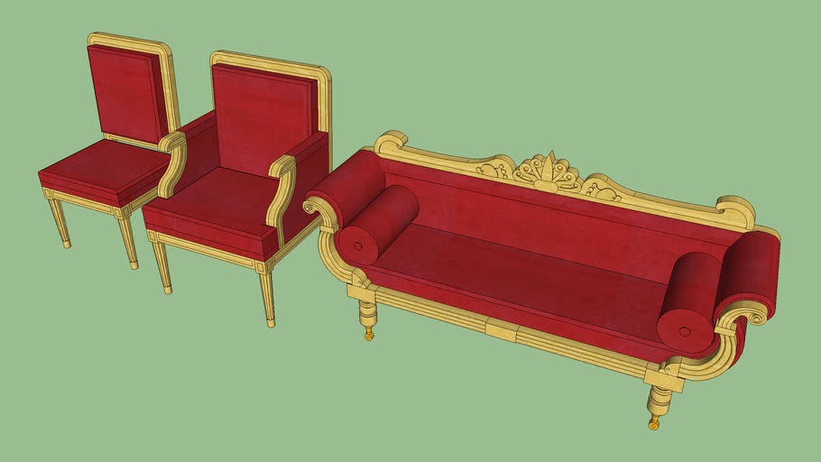 Regency Era Drawing Room Arm Chair Side Chair and Sofa
