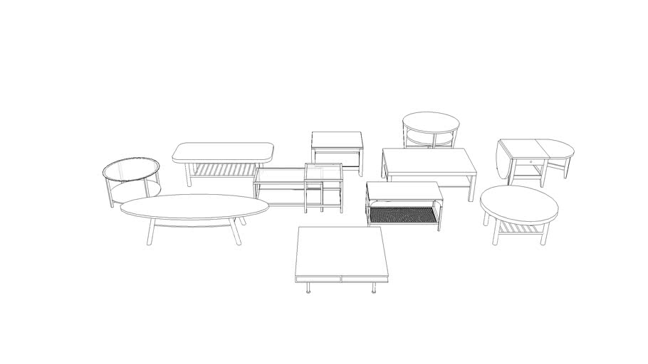 Ikea Coffee Table Collection 3d Warehouse, 3d Coffee Table Drawing