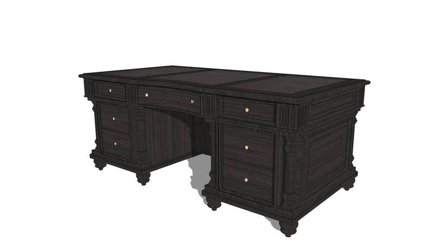 Tommy Bahama Kingstown Admiralty Solid Wood Executive Desk 3d