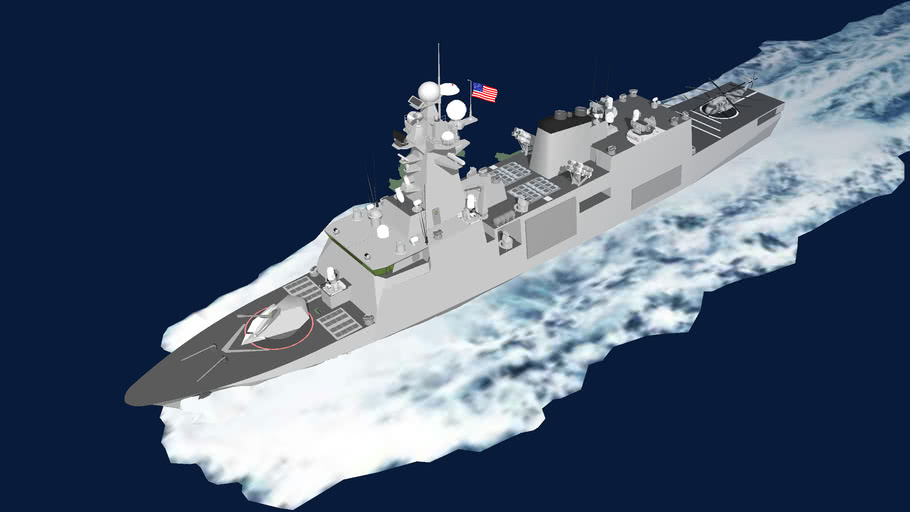 USSN 201 FFG-AMERICAN GUIDED MISSILES FRIGATE | 3D Warehouse