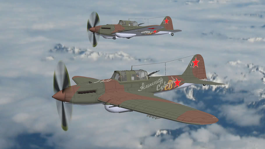 WW2+RUSSIAN+AIR_FORCE+ILLUSIN+IL_2S+STURMOVIC | 3D Warehouse