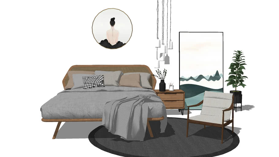 Modern Bedroom 3d Warehouse Sketchup 3d Bed Room Recamara Model