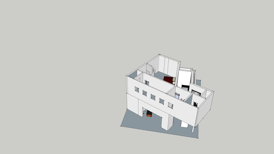 Container House 4 8x40 Hc 3d Warehouse