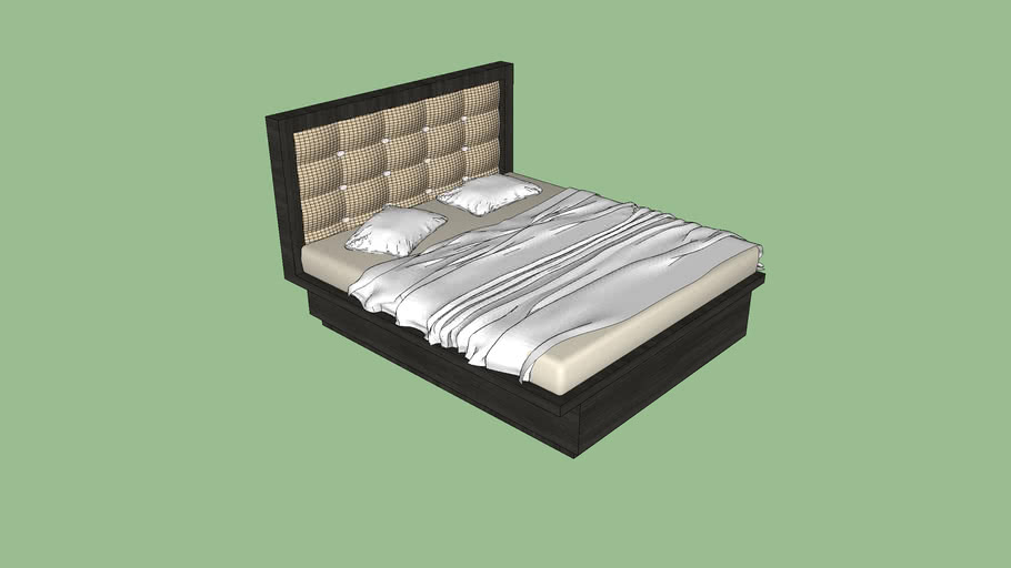 Button padded headboard bed 3D Warehouse