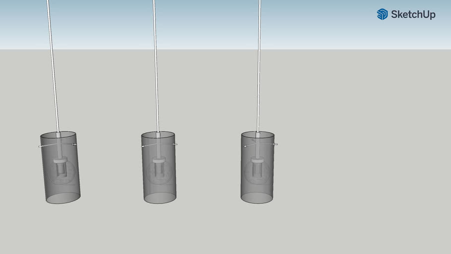 3 pendant light bar G9 bulb fitting 3D Warehouse