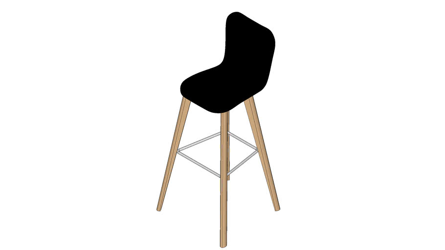 Lily bar stool Oak base 3D Warehouse