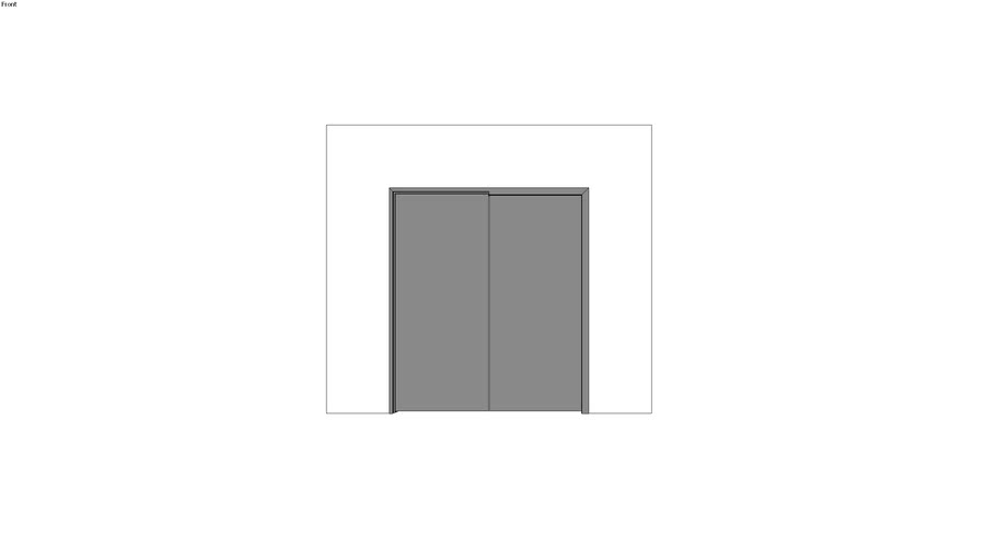 Pair of double entry steel doors (6’0” x 7’0”) in steel frame | 3D ...