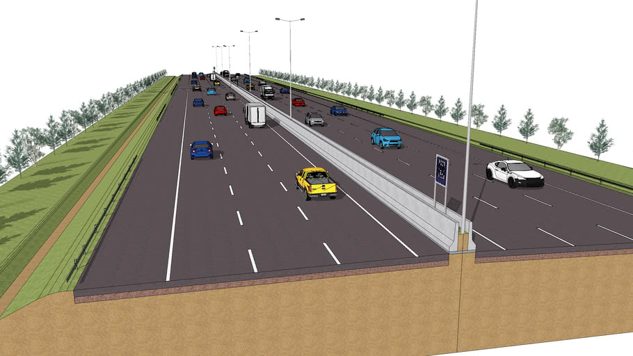 Typical Cross Section Toll Road 01 | 3D Warehouse