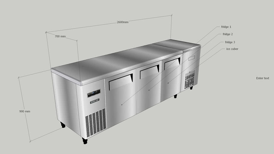 custom undercounter fridge 3D Warehouse