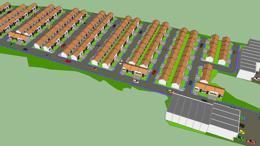  Gambar  Site Plan Perumahan  3D Warehouse