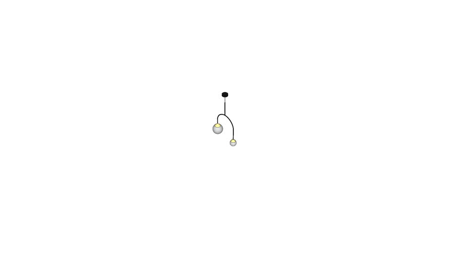 Suspension Double En Metal Noir Laiton Patine Et Verre Depoli Faye De Chez Made Com 3d Warehouse