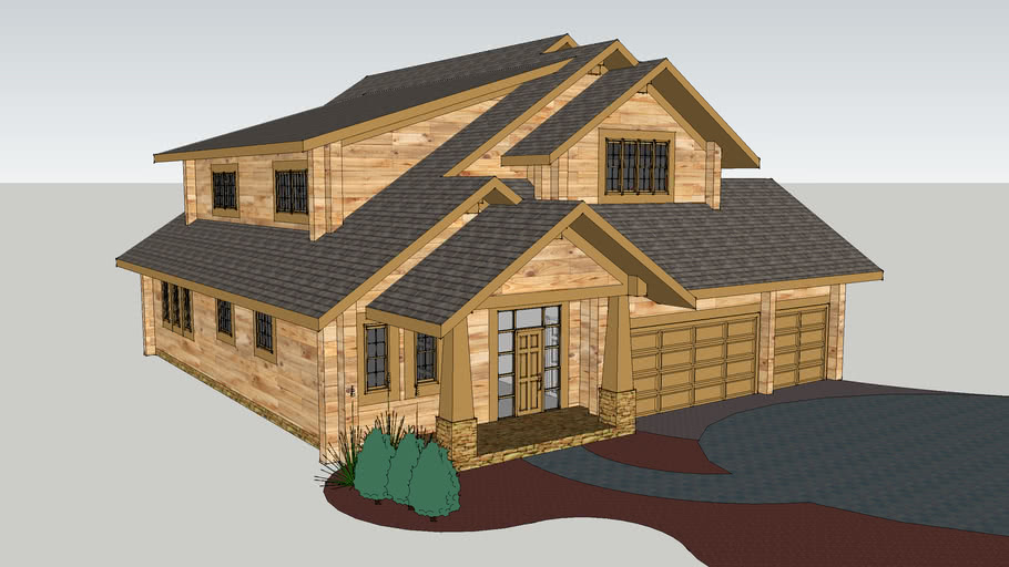 Дом из универсального бруса | 3D Warehouse