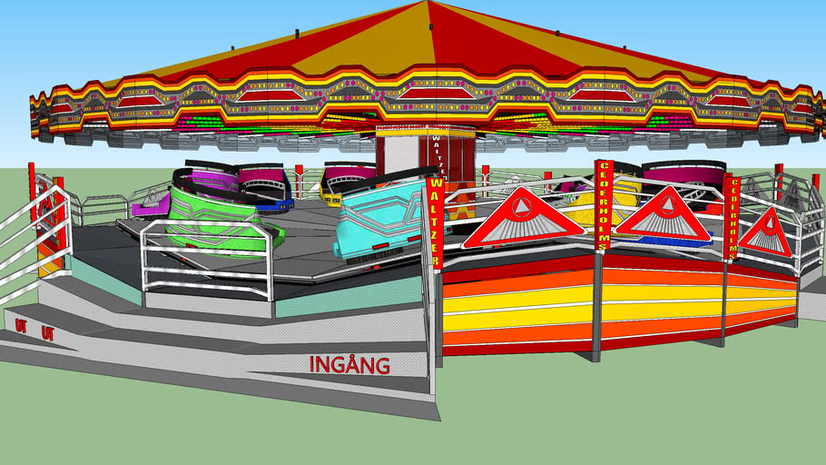 Funfair Ride (Waltzer) Cederholms Tivoli | 3D Warehouse