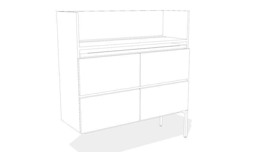 Denizen Tall Credenza Without Left Legs 52 X 56 3d Warehouse