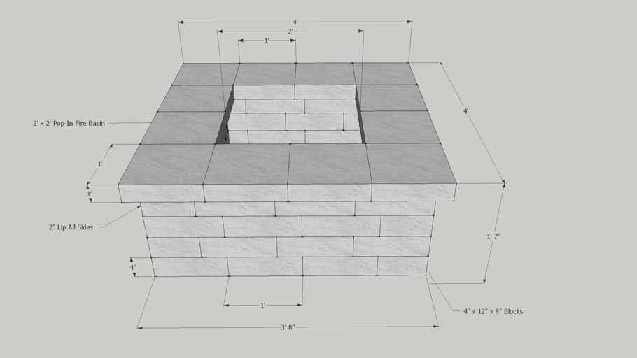 Square Fire Pit 3d Warehouse, Fire Pit Drawing