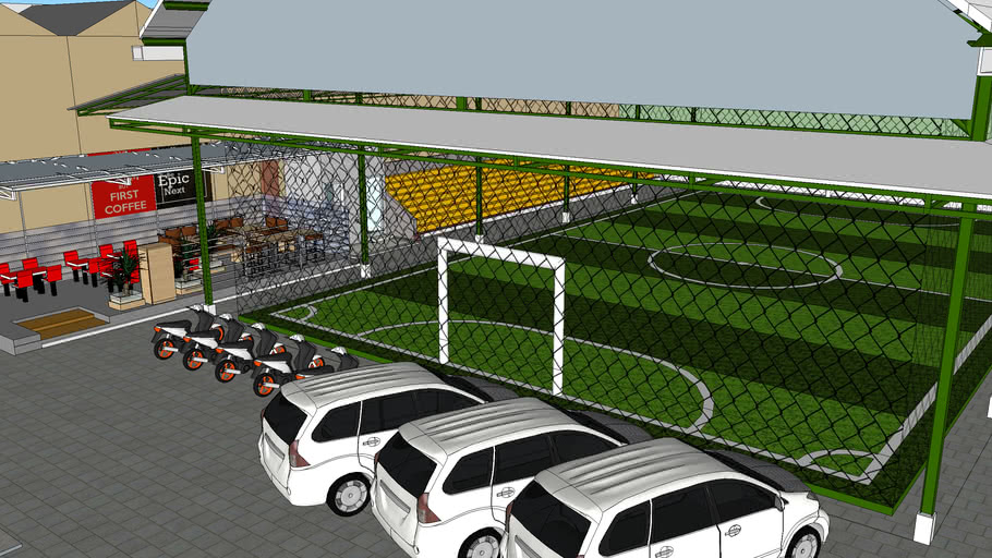 Luxurious indoor soccer field 3D Warehouse