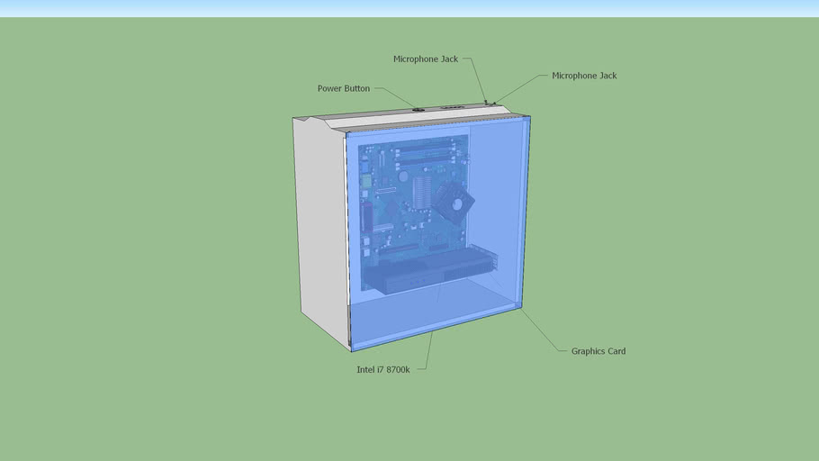 Computer Case with components 3D Warehouse