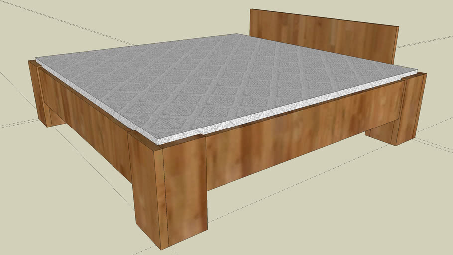 bed-made-of-wood-2m-x-2m-3d-warehouse