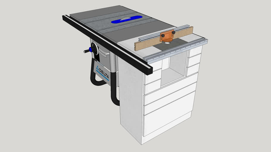 table saw with router cabinet