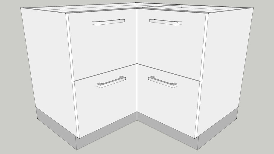 1050 Base L Corner Module With Two Drawers 1050x560x700