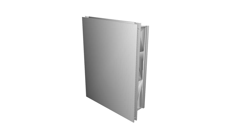 K 99889 16 W X 20 H Aluminum Single Door Cabinet With Mirrored