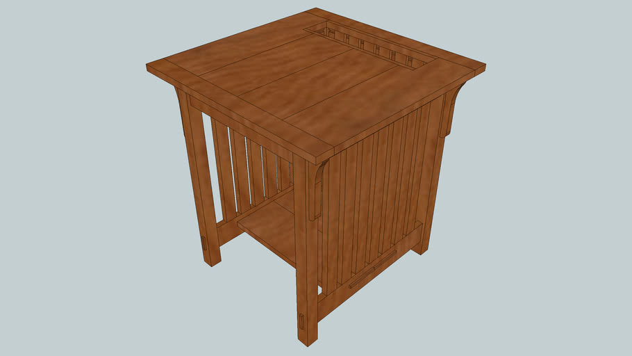 Mission End Table With Magazine Rack 3d Warehouse