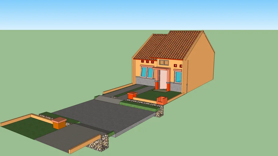 3D Model of Rumah Sederhana