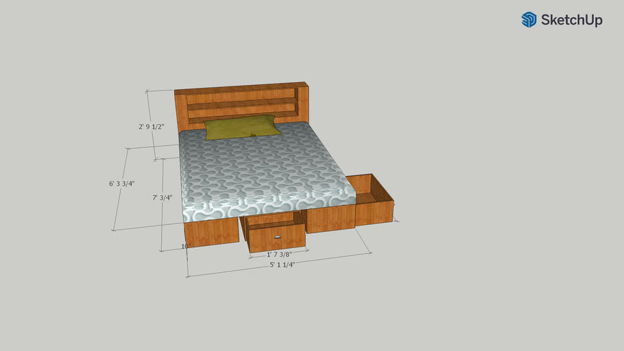 box storage bed frame 3D Warehouse