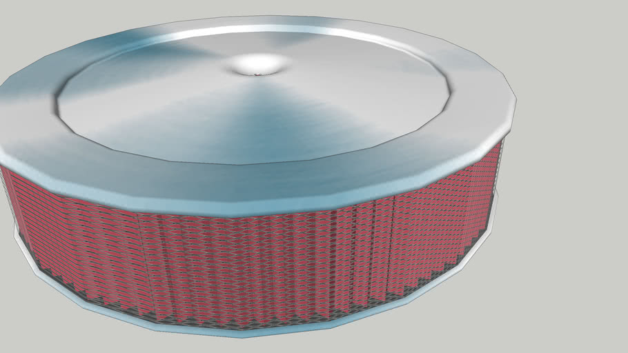 10' Hiperformance automotive air cleaner assembly, w/ filter 3D