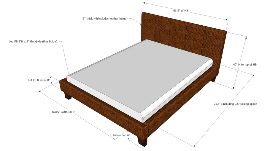 Queen Bed Frame Inside Dimensions Hanaposy