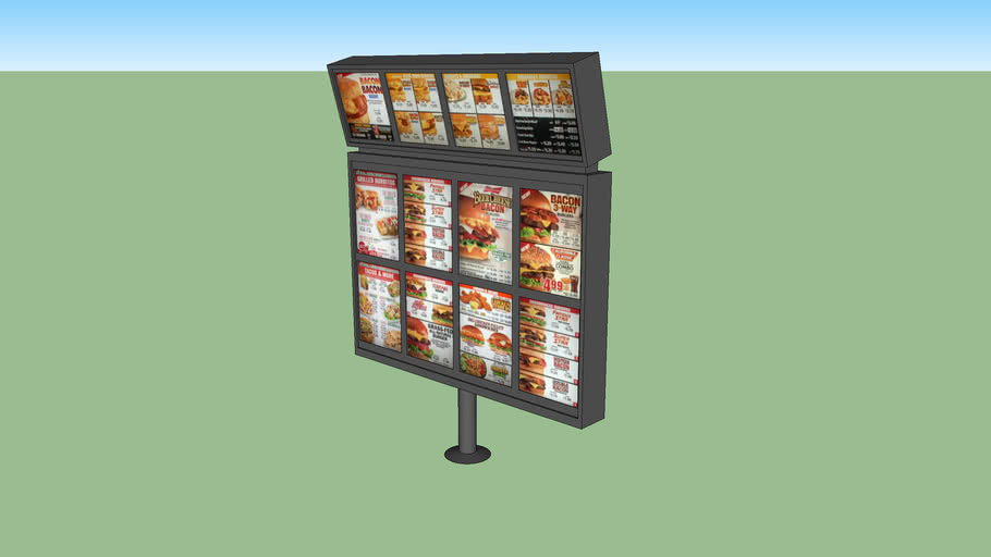 Carls Jr Menu Board 3D Warehouse