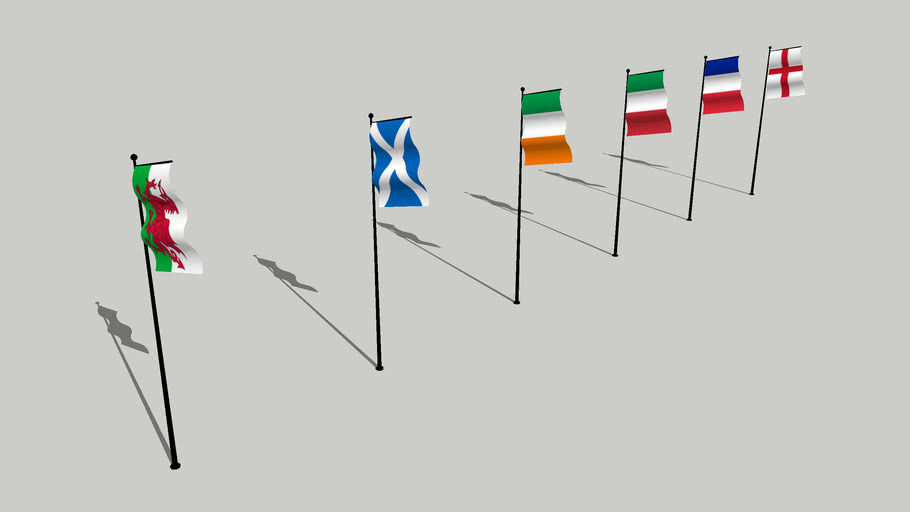 Rugby Six Nations Flag/Banner Set | 3D Warehouse