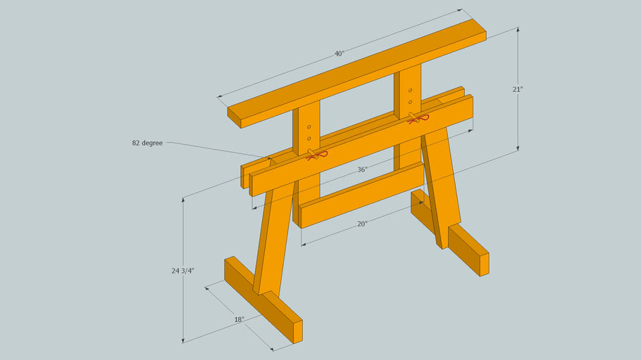 adjustable height sawhorses 3D Warehouse