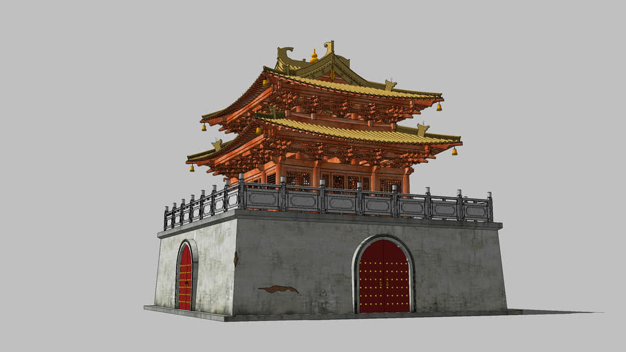 上海静安寺钟楼 3d Warehouse