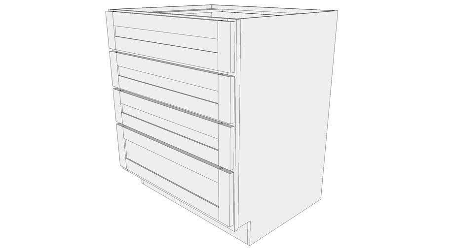 Bayside Base Cabinet 4db30 Four Drawer 3d Warehouse